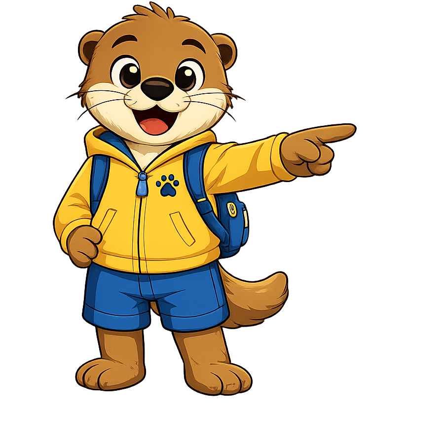 Nico mascot pointing to trip activity ideas